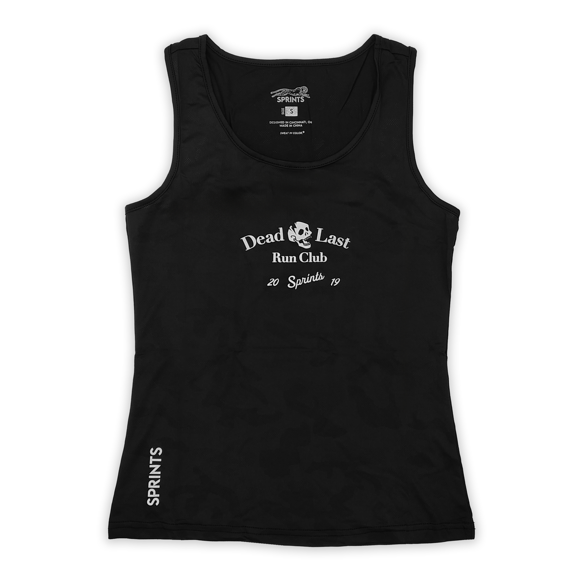 Womens Running Tank - Dead Last Run Club Flash Reflective