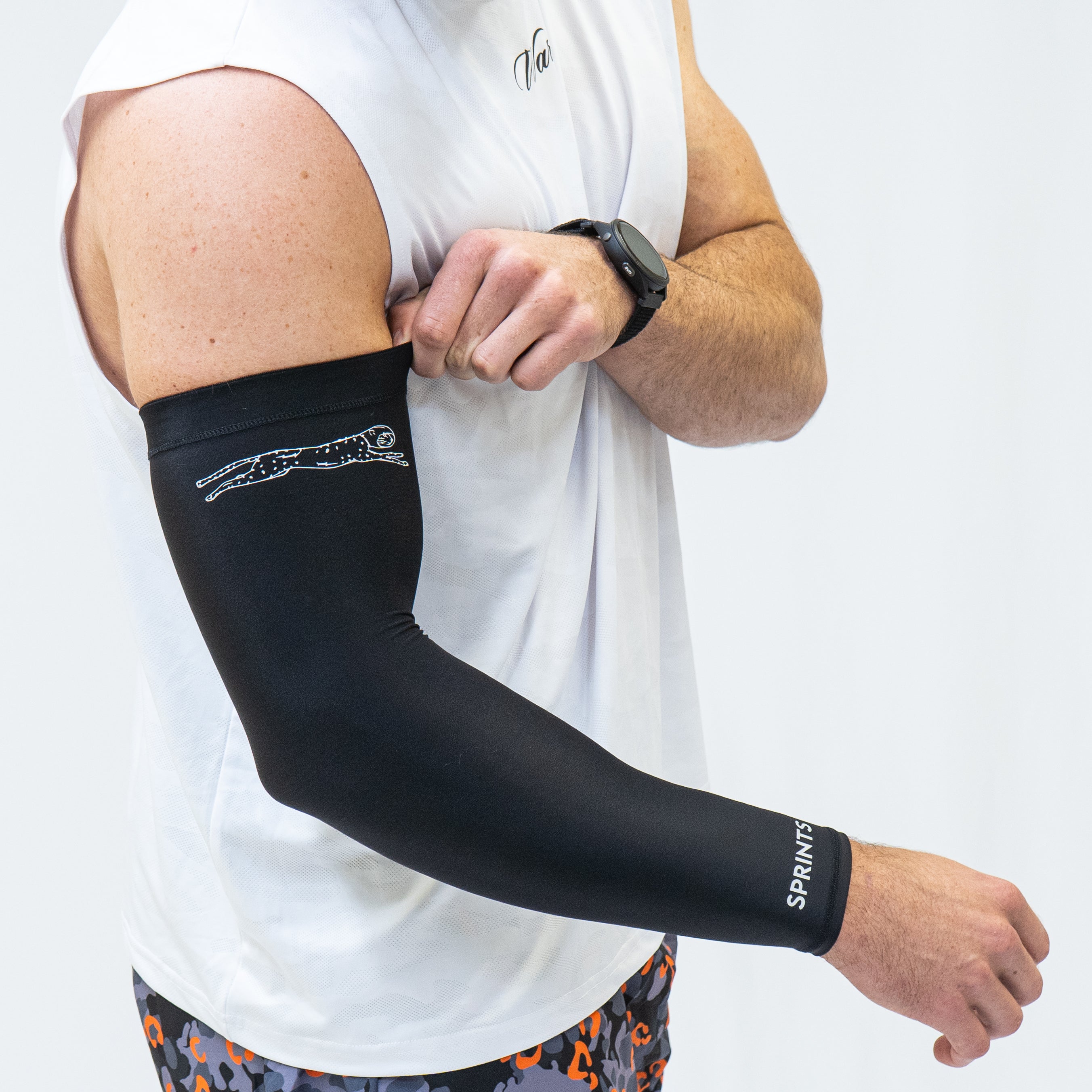 Compression Arm Sleeves - Black Flash Reflective (Unisex