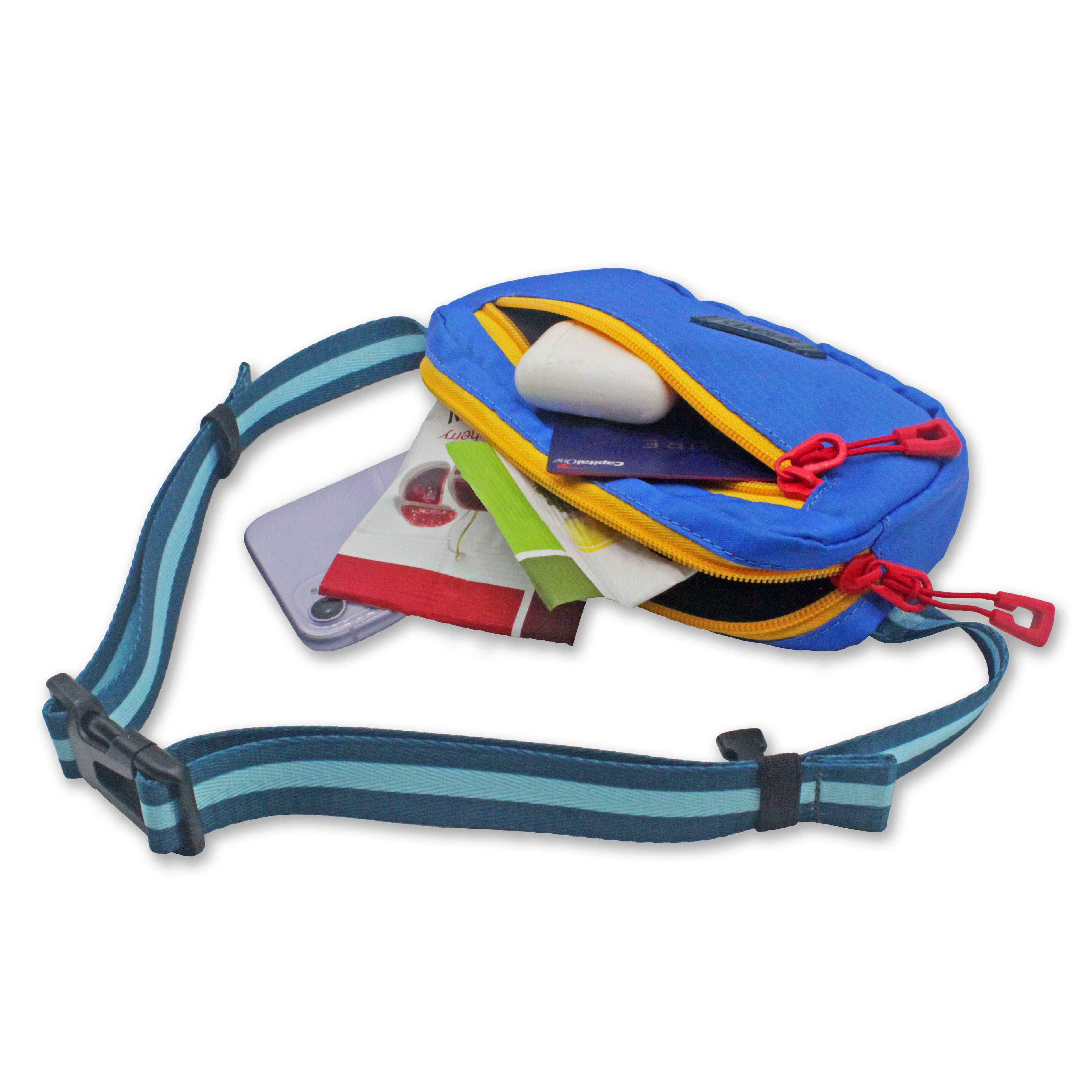 things spilling out of bag