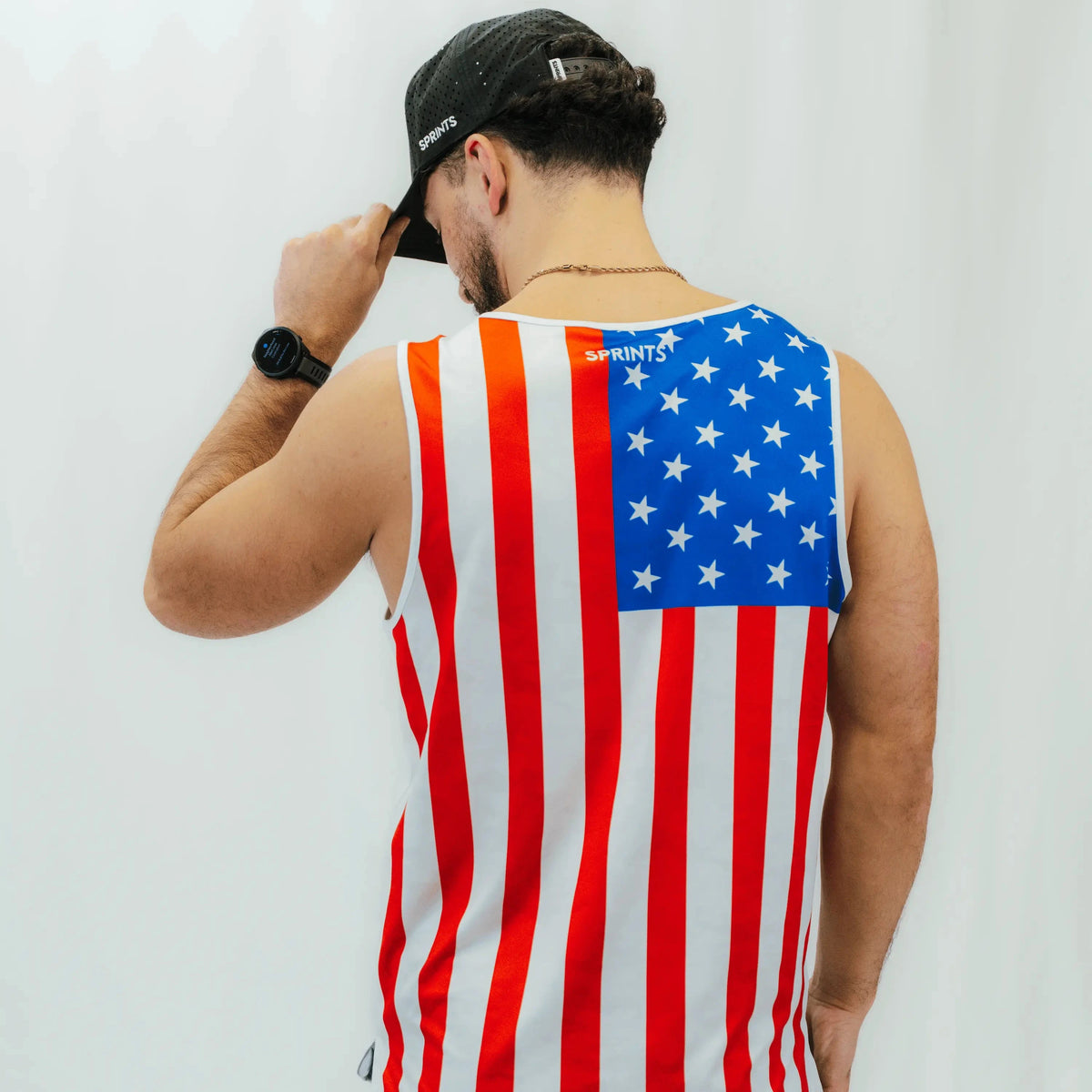 Mens Core Zero Running Tank - USA White – Sprints INC