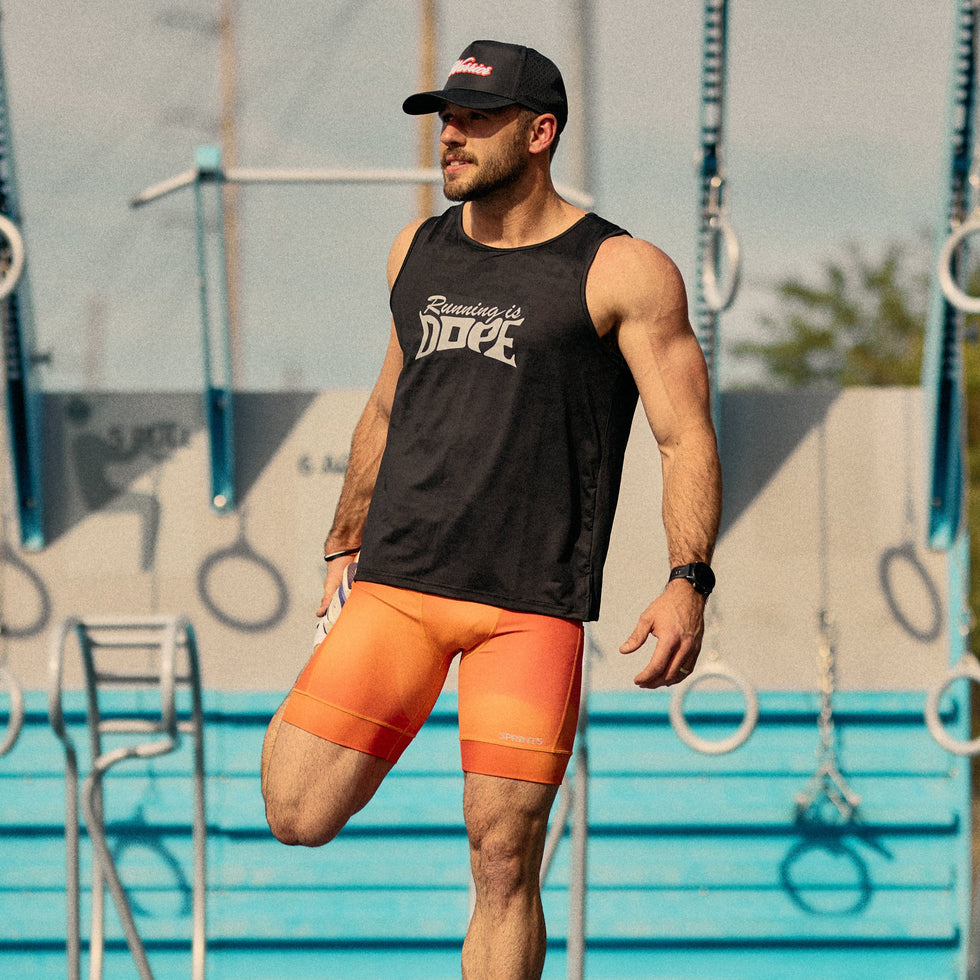 SPRINTER STRETCH GYM SHORTS W/ HEAT WELD ZIPPERS