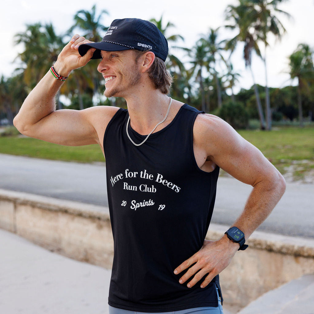 Mens Core Zero Running Tank - Here For The Beers Run Club Black ...